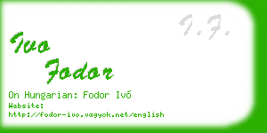ivo fodor business card